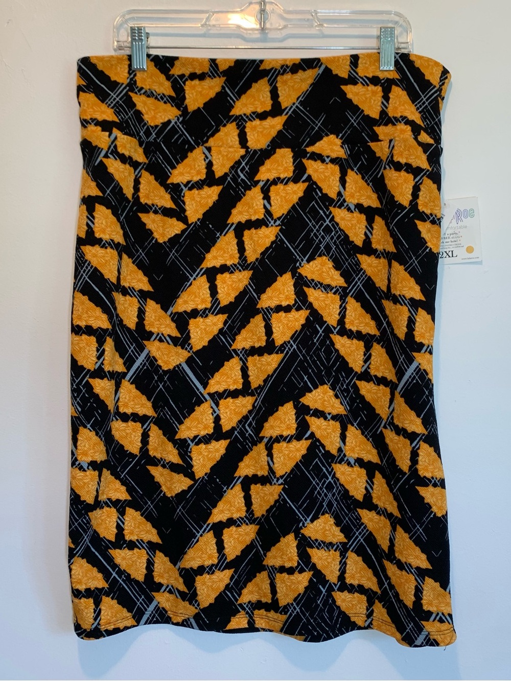 LuLaRoe Cassie Pencil Skirt Autumn Yellow & Black 2XL